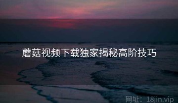 蘑菇视频下载独家揭秘高阶技巧