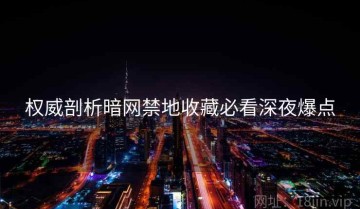 权威剖析暗网禁地收藏必看深夜爆点