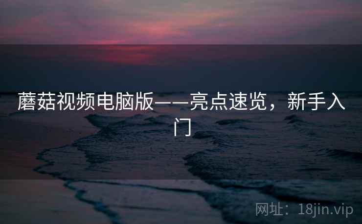 蘑菇视频电脑版——亮点速览，新手入门