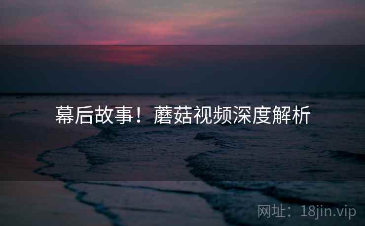 幕后故事！蘑菇视频深度解析
