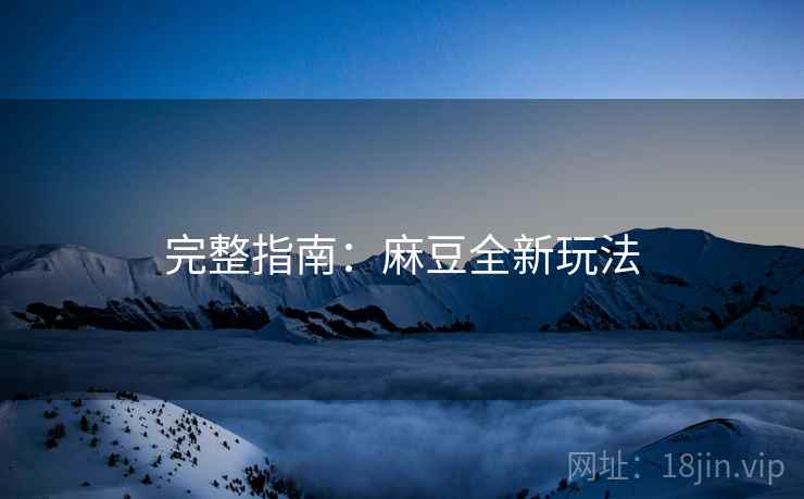 完整指南：麻豆全新玩法
